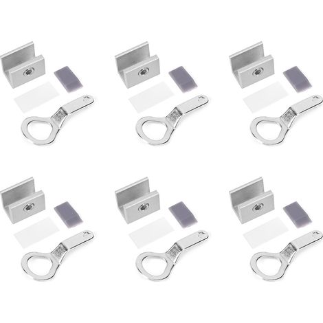 6 Pièces Loquet de Fenêtre Coulissante en Alliage d'Aluminium Réglable, Sécurité et Arrêt pour Fenêtres, Accessoire Quincaillerie Type B (1/5)
