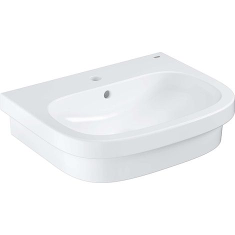 Grohe Euro Ceramic - Lavabo con troppopieno, 60x48 cm, PureGuard, bianco alpino 3933700H (1/4)