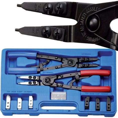 SET PINZE PER ANELLI ELASTICI 10 PEZZI ESTERNO INTERNO PINZA PER SEEGER 07210 (1/4)