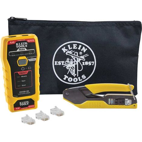 Klein Tools Set d'installation réseau Pass-Thru™ RJ45 Cat5e Cat6 avec testeur (1/5)