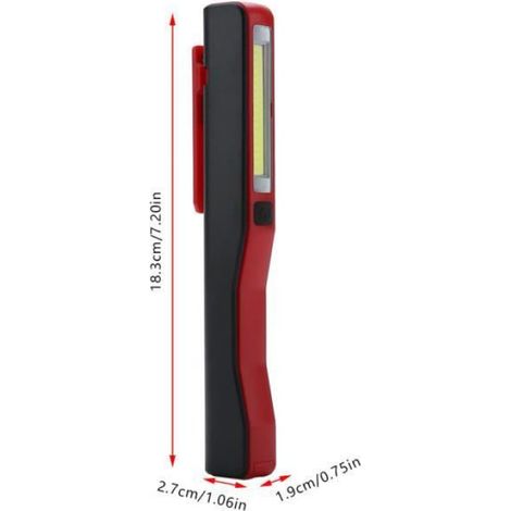 Lampe de travail - - Rechargeable - LED COB - Rouge - 2 modes réglables (1/3)