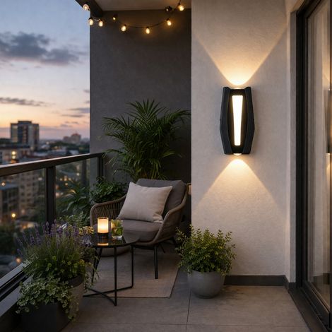 Applique LED d'Exterieur et Interieur 8W Metallique Noir 3000K (1/3)