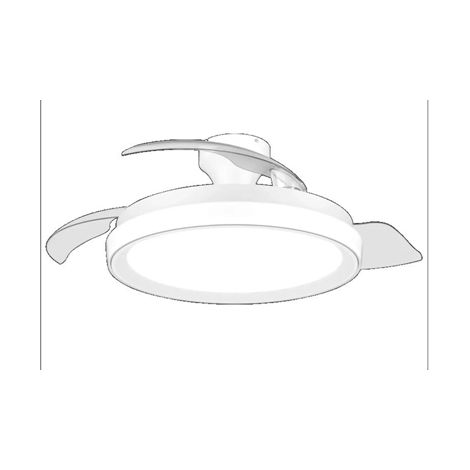 Ventilador de techo con aspas retráctiles, led 3 cct, dc 28 w + 35 w, modelo bliss, blanco, ø106 cm