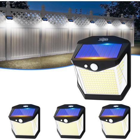 Solarlampen LED Strahler Außen mit Bewegungsmelder: 248 LED Aussen Solar Lampe Outdoor IP65 Wasserdicht Solarleuchte Licht Aussenleuchte 3 Modi Solarlampe 270° Solarlicht Wandleuchte Garten (1/5)
