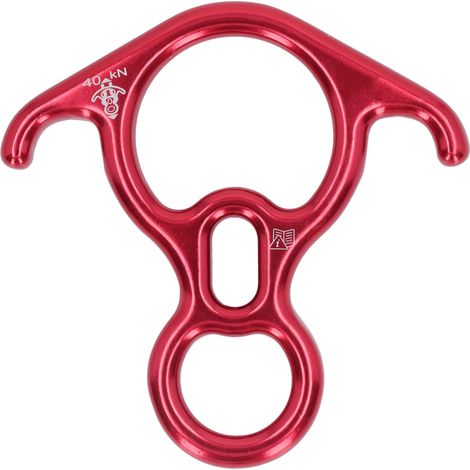 40 kN Sicherungsplatte aus Aluminiumlegierung für Kletter- und Sicherheitsausrüstung, Bullenhornform, rot (1/5)