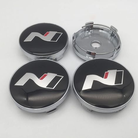 4 Pièces Auto Cache Moyeux, compatible avec Hyundai N N Line Sonata Elantra Kona Tucson I30 I20 56MM Centre De Jante Capuchons,B-60MM (1/3)