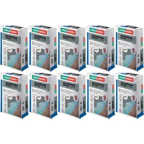 Lot de 10 ragréages PAREXLANKO Facil'lisse - convient jusqu'à 55m² environ - 250 kg