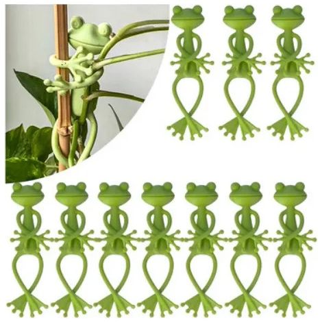 Support pour plantes en forme de grenouille lot de 10 porteplantes (1/5)