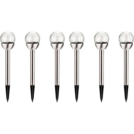Lot de 6 guirlandes solaires, boules verre craquelé, LED multicolore, étanche, jardin allée Noël (1/5)
