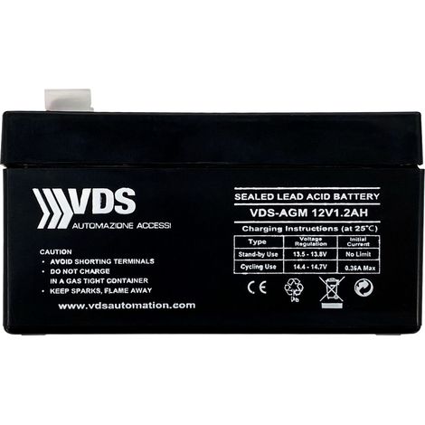 Batteria Batterie Ricaricabile 1,2ah 1,2 Ah 12v Per Antifurti Allarmi