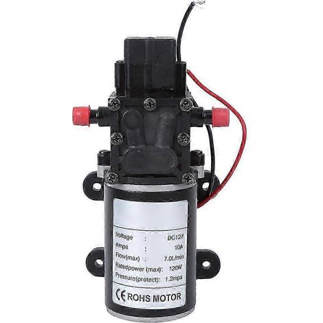 Intelligente Hochdruck-Membranpumpe, 12 V DC, 120 W, 7 l/min, gerader Wasserauslass, 10 mm, 12-V-Motor (1/4)