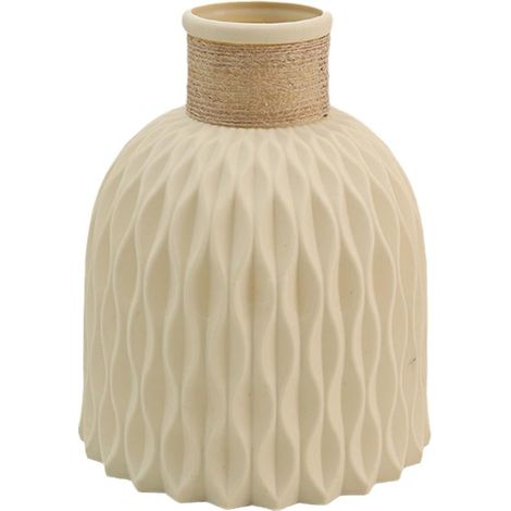 Vase En Plastique - Forme Ananas - 14,5 x 12 x 4,5 cm - Blanc Rose Beige Gris Foncé - Décoration Intérieure - X1