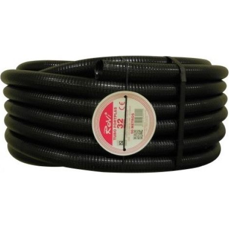 Suinga – Tube annelé 32mm 50 mètres – Tuyau flexible AENOR pour protection câbles électriques – Matériau ignifuge et auto-extinguible