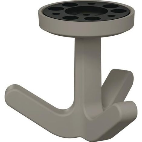 Triple  gancho  Ser.477  mate,  elástico  95  gris  roca  H.69mm  D.51mm  HEWI (1/3)