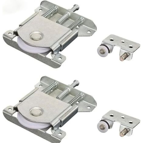 [JAMAIS UTILISÉ]Paires de roulettes pour portes coulissantes, roulettes pour armoires, fenêtres et portes coulissantes (argent)