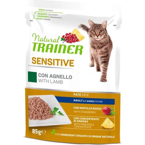 Trainer Natural Cat Adult Sensitive Patè Maiale - Trainer Natural Cat Adult Sensitive Patè Maiale - Bustina Da 85 Gr