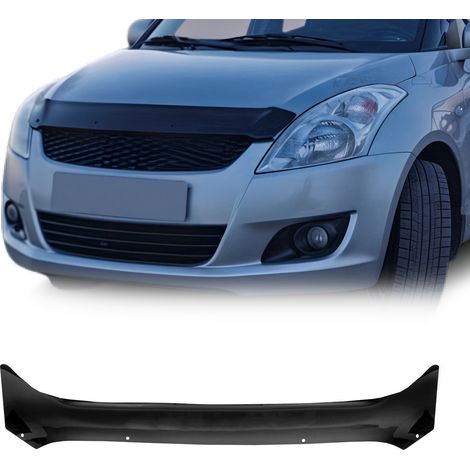 Deflecteurs d'air capot de voiture Protection pour Suzuki Swift 2010-2017 Acrylique foncé Noir (1/5)