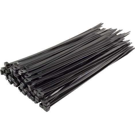 Collier de Serrage en Nylon - 300 mm x 7,6 mm - Noir - Attache Câble Ultra Solide - Serre-Câbles Ultra Solide - Lot de 100 Pièces (1/4)