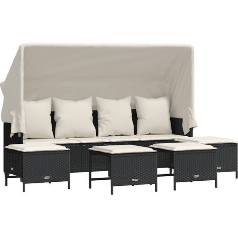 Maison Exclusive - Set de muebles de jardín 5 pzas y cojines ratá (1/5)