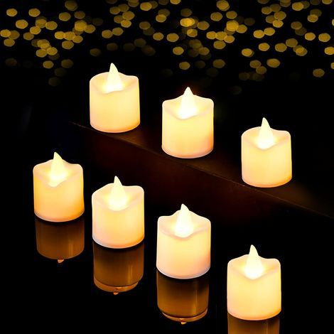 24 LED-Kerzen, flackernde Flamme, flammenlos, PP-Material, Heimdekoration, Hochzeit, Weihnachten (1/5)