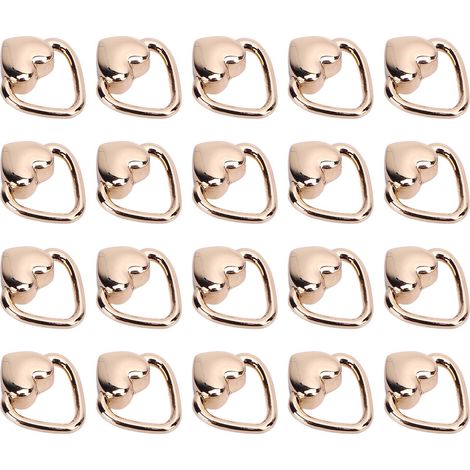 Lot de 20 rivets en alliage métallique en forme de cœur, élégants et discrets, pour ceintures, sacs et sacs à dos en cuir. (1/5)