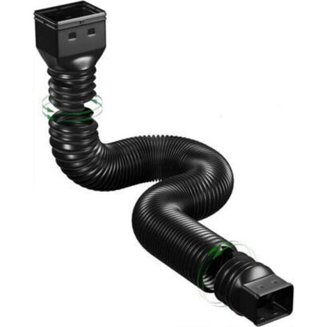 1 set of flexible rain gutter extensions, downspout extension, down spout extender, gutter connector, rainwater drainage, black (1/5)