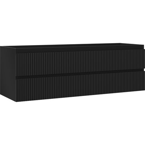 Mexen Rivel mueble de baño bajo lavabo 140 cm, 2 cajones, ranurado, negro mate - 91A20-14047-2-BFF71 (1/5)