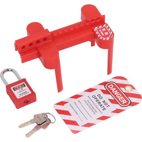 Dispositif de verrouillage réglable pour vannes à bille DN50-DN100 en PP (lot de 3) pour usines chimiques (1/5)