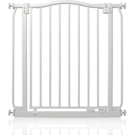 Safetots Curved Top Safety Gate, 71cm - 80cm, Matt White, Pressure Fit Stair Gate (1/5)