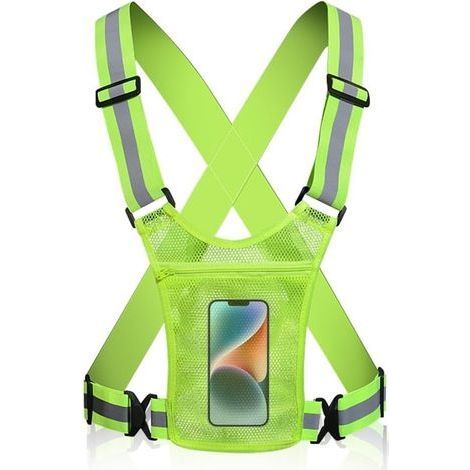 Gilet Réfléchissant Gilet de sécurité Forte Visibilité Gilet Fluorescent de Sécurité pour Femme et Homme Gilet de Sport Haute visibilité pour Jogging Randonnée (1/5)
