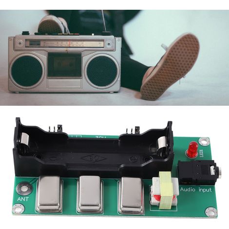 Émetteur AM 3 canaux 3,6 V (1 MHz, 3 MHz, 5 MHz) - Carte assemblée avec antenne et câble (1/5)