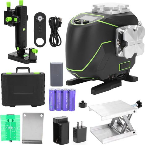 Niveau Laser Vert 12 Lignes Auto-Nivelant S03DG avec Inclinomètre, Outil de Mesure de Précision AC100-240V, Équipement de Chantier (1/5)