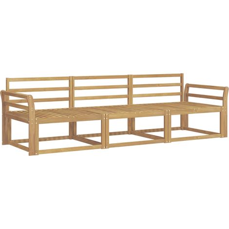 Outdoor Sofa Set 3 pcs White 254 x 83 x 73 cm Solid Acacia Wood vidaXL