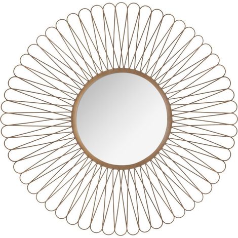 Miroir déco soleil métal boucles diamètre 76 cm atmosphera