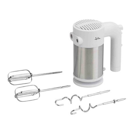 JATA JEMA1240 - Batidora de mano de 400 W, 5 velocidades + turbo, batidora eléctrica con cables y ganchos para amasar, motor de