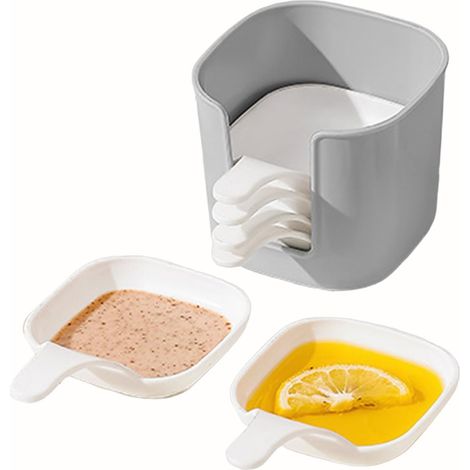 Bol À Sauce Plateau De Service 6 Pièces Avec Support Pour Bol À Sauce Pour Maison Cuisine Restaurant Ketchup Assaisonnement au Soja Barbecue Vinaigre Condiment (1/5)