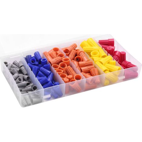 158 bornes vissables connecteurs fils électriques 5 couleurs ressort isolation (1/5)