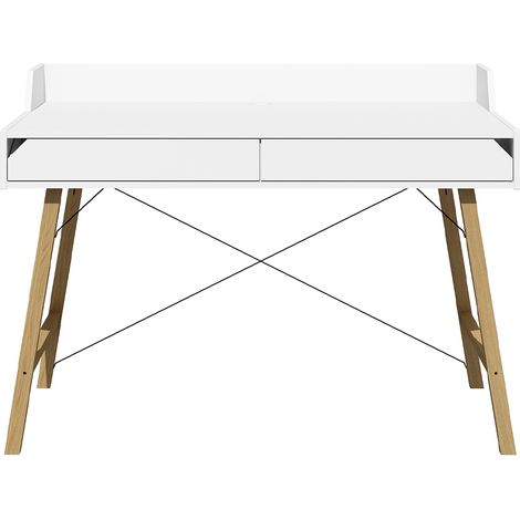 Schreibtisch mit 2 Schubladen, Weiß, 60cm