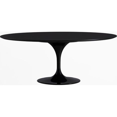 Table tulipe ovale extensible 160/220 cm noir mat (1/5)