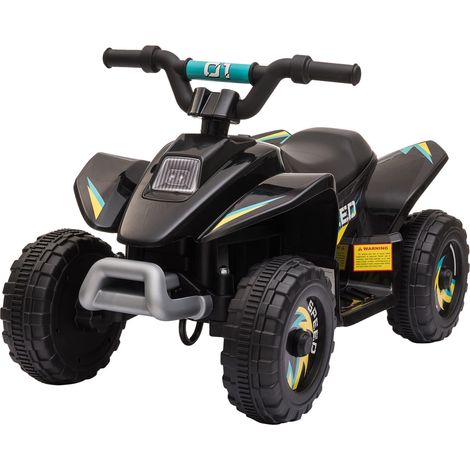 Quad électrique enfant 18-36 mois, voiture à batterie 6V, marche avant/arrière, noir, 72x40x45,5 cm (1/5)