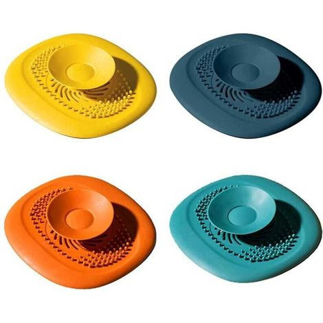 Bouchons de Vidange en Silicone, Bouchon Baignoire Universel pour Baignoire, Filtre de Protection(10×10.5×2cm)Lot de 4 (1/5)