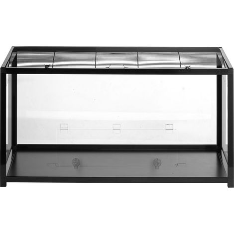 Cage transparent pour hamster, vue à 360°, 37,8 x 18,5 x 21,7 cm, porte frontale, aéré, portable, idéal pour rats et cobayes. (1/5)