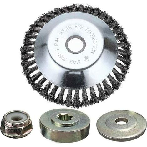 Enrouleur de cordon 3 pièces sans fil 15,2 cm Tête de brosse de désherbage avec écrou de blocage pour débroussailleuse Convient pour l'extérieur, salle à outils (1/5)