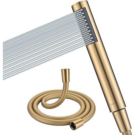 Pommeau de Douche avec Tuyau Douche 1.5M, Doré Brossé (1/5)