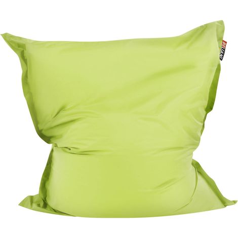 Pouf Géant XXL 140 x 180 cm Vert Housse Amovible à Billes Polystyrène Fuzzy (1/5)