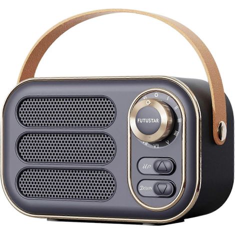 This multi-functional portable mini FM radio features a Bluetooth speaker and supports USB input.