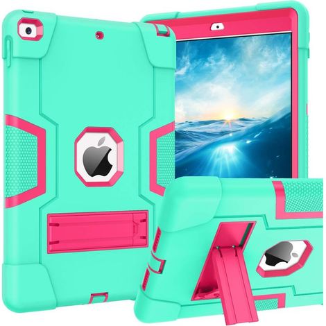 iPad-Schutzhülle (10,2 Zoll) – Verstärkter 3-in-1-Stoßschutz mit verstellbarem Ständer – Kompatibel mit iPad 9. Generation (2021), iPad 8. und 7. Generation (2019–2020) – Grün oder Pink – 1 Stück (1/5)