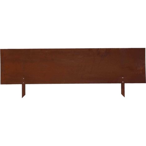 Bordure de jardin en acier effet rouillé 105 x 35 cm (1/3)