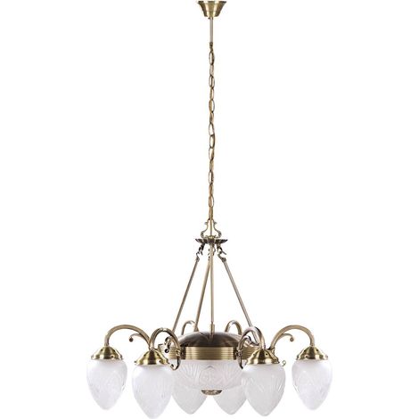 Annabella lampada a sospensione vetro bronzo metallo Ø70cm H: 60cm (1/5)