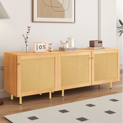 Buffet modulable MDF finition bois naturel OKMYHOME (1/5)